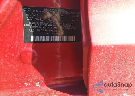 2019 Hyundai Elantra Sel from USA, damaged, VIN 5NPD84LF8KH404736